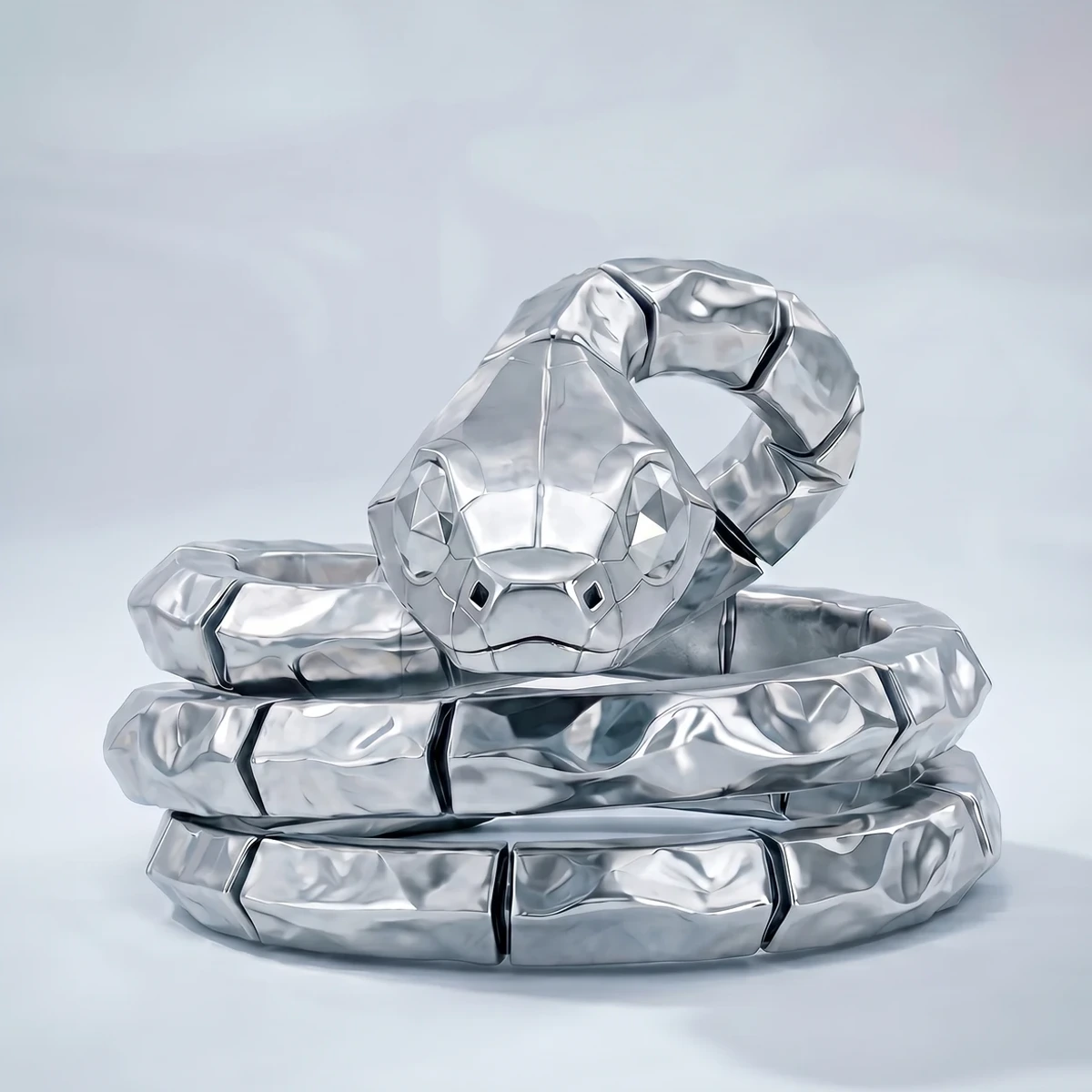 Platinum serpent ring