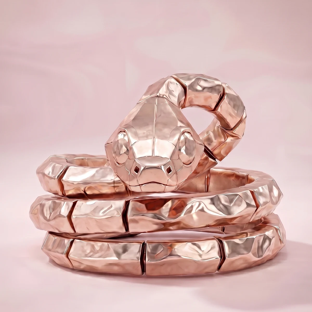 Rose gold serpent ring